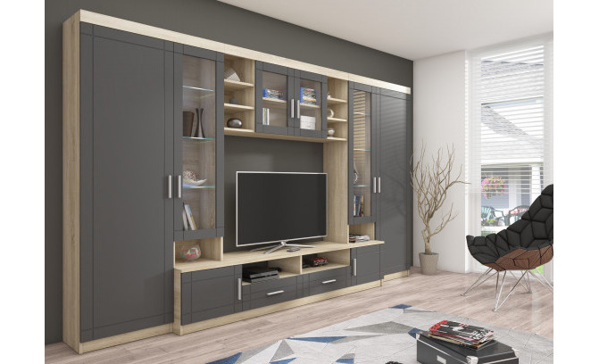 Sekcija PARIS GR 01 Grafit/Dab Sonoma